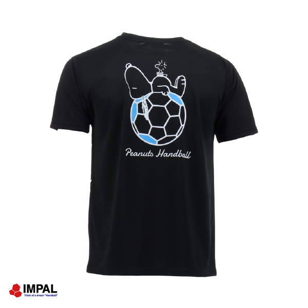 スヌーピー ハンドボール Tシャツ ユニセックス ブラック /IMSNPT-2503
